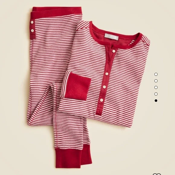 J. Crew Waffle-Knit Pajama Set in Stripe M - Picture 5 of 5